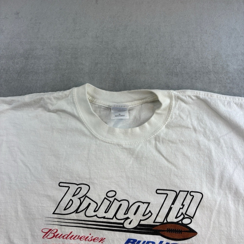 VTG‎ Budweiser Bud Light Bring It T Shirt White Men's XL - Picture 3 of 13